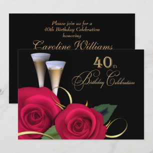 40th Birthday Celebration Custom Invitations