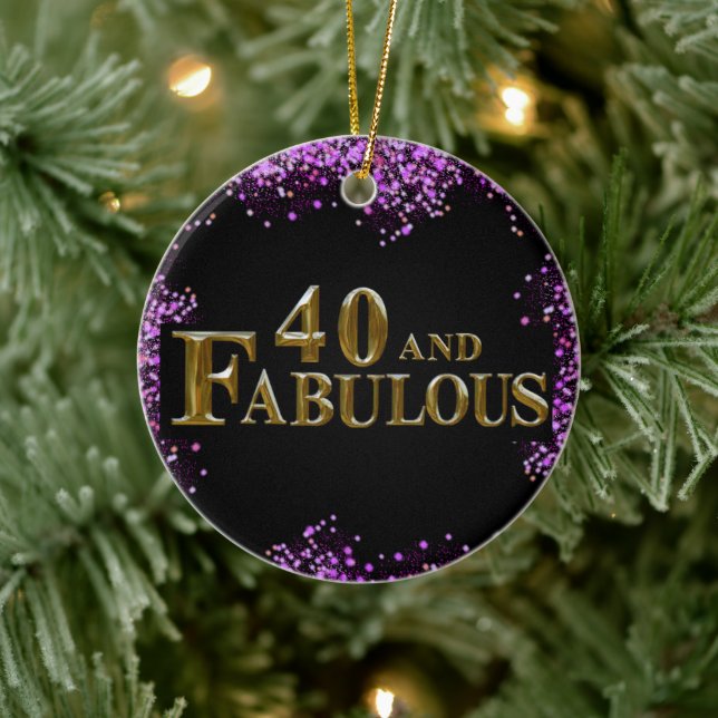 40th Birthday  Ceramic Tree Decoration (Tree)