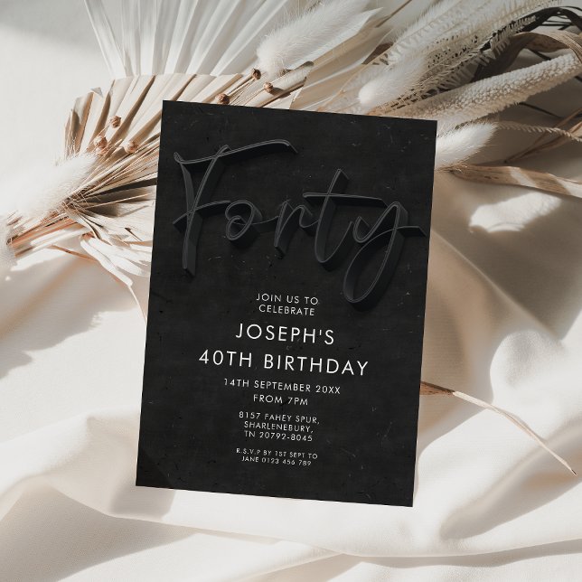 40th Birthday Chalkboard Invitation (Creator Uploaded)