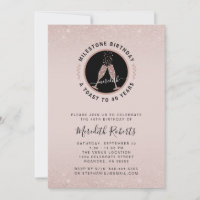 40th Birthday Champagne Toast Party Invitation