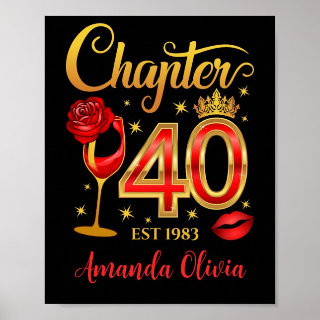 40th Birthday, chapter 40 lady’s, women’s  Poster (Front)