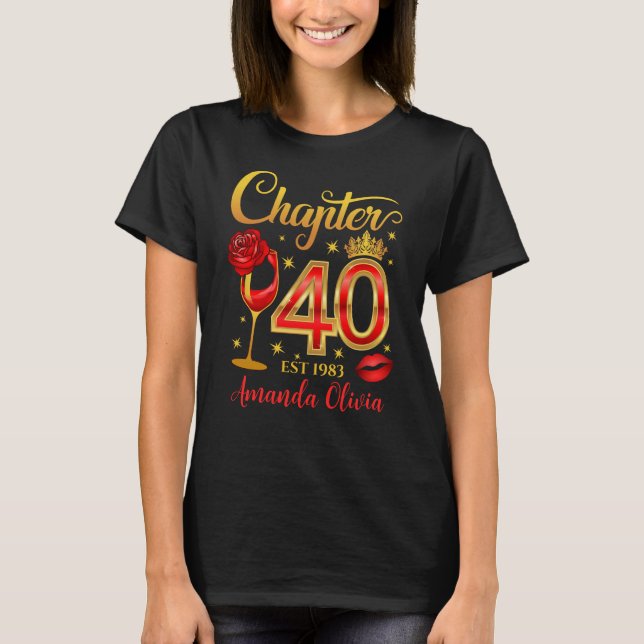 40th Birthday, chapter 40 lady’s, women’s  T-Shirt (Front)