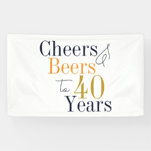 40th Birthday Cheers and Beers Party Banner