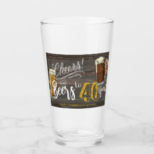 40th Birthday, Cheers and Beers,Party Favour Glass