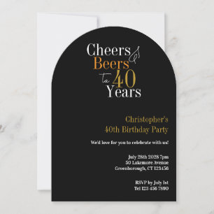 40th Birthday Cheers and Beers Party Invitation