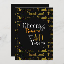 40th Birthday Cheers and Beers Thank You