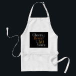 40th Birthday Cheers Beers Black Gold Party Standard Apron<br><div class="desc">This is a cool and modern, 40th birthday party design. The design has a black background, with white, gold and orange coloured typography. Perfect for a cool and fun, 40th birthday party gift, party favour, keepsake or accessory. This design is fully customisable, simply use the personalise this button to change...</div>
