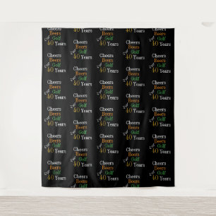 40th Birthday Cheers Beers Golf Party Backdrop Tapestry