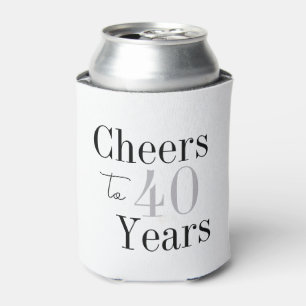 40th Birthday Cheers Minimal Birthday Party Favour Can Cooler