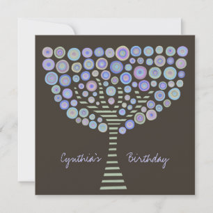 40th Birthday Chocolate Mauve Tree Invitation