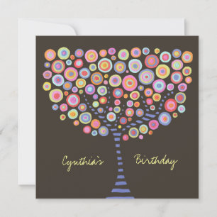40th Birthday Chocolate Retro Tree Invitation