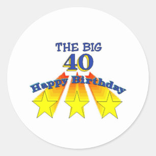 40th Birthday Classic Round Sticker
