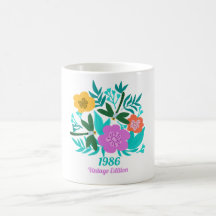 40th birthday colourful modern floral elegant 