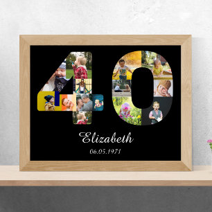 40th Birthday Create Your Own Multi Photo Poster