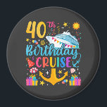 40th Birthday Cruise B-Day Party Circle Magnet<br><div class="desc">40th Birthday Cruise B-Day Party Funny design Gift Classic Circle Magnet Classic Collection.</div>