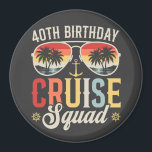 40TH Birthday Cruise Squad Family Matching Circle Magnet<br><div class="desc">40TH Birthday Cruise Squad Crew Vacation Group Family Matching Design Gift Circle Magnet Classic Collection.</div>