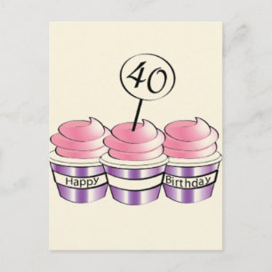 40th Birthday Cupcakes Postcard