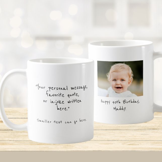 40th Birthday custom photo and message Coffee Mug (Creator Uploaded)