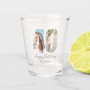 40th Birthday Custom Photo Shot Glass