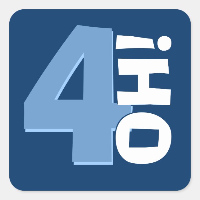 40th Birthday Custom Year Navy and Baby Blue Square Sticker (Front)