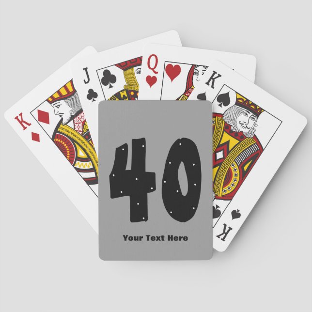 40th Birthday (customisable) Playing Cards (Back)