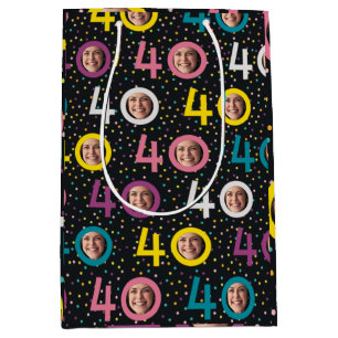 40th Birthday Customise Photo Medium Gift Bag