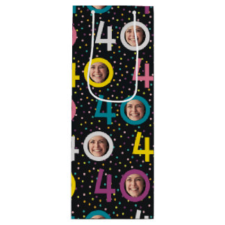 40th Birthday Customise Photo Wine Gift Bag