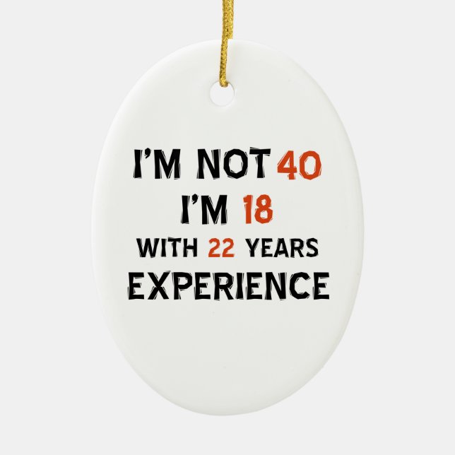40th birthday designs ceramic tree decoration (Front)