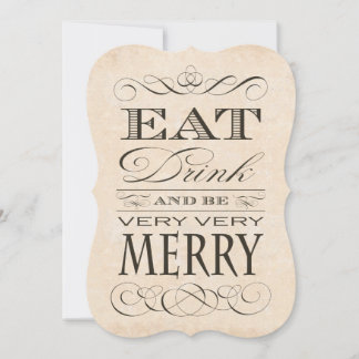 40th Birthday Dinner Party Eat Drink and be Merry Invitation