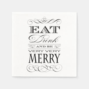 40th Birthday Dinner Party Eat Drink and be Merry Napkin