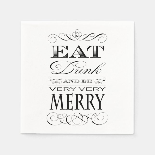 40th Birthday Dinner Party Eat Drink and be Merry Napkin (Front)
