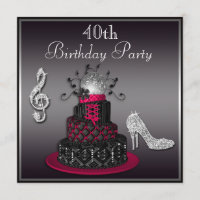 40th Birthday Disco Diva Cake and Heels Hot Pink