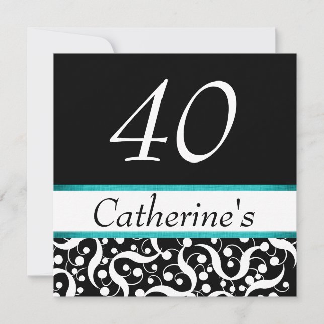 40th birthday elegant any age celebration invitation (Front)