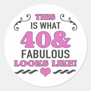 40th Birthday Fabulous Classic Round Sticker