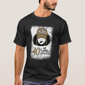 40th Birthday Fabulous Melanin Leopard 40 Year Old T-Shirt