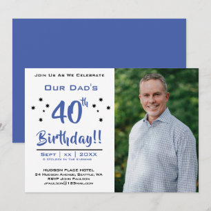 40th Birthday, Father, Dad, Photo Party Invitation