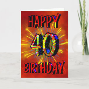 40th Birthday Fireworks Card