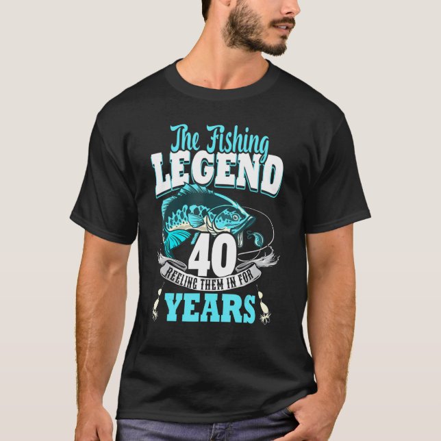 40th birthday fishing 40 Year Old fisherman 1983 2 T-Shirt (Front)