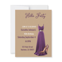 40th birthday flat Invitation