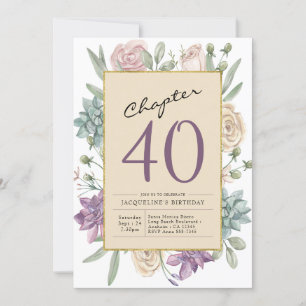 40th Birthday Floral Surprise Party Invitation