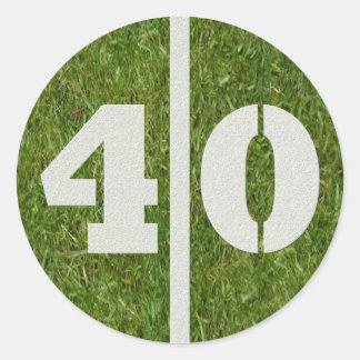 40th Birthday Football Sticker
