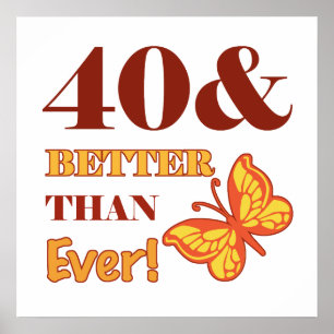 40th Birthday For Her Poster