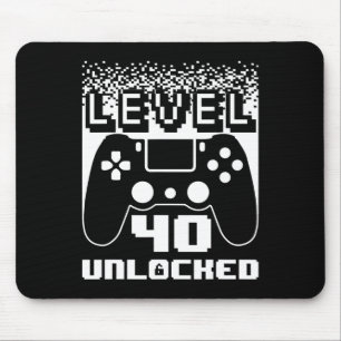 40th Birthday For Men Level 40 Unlocked Gamer 40 Y Mouse Mat