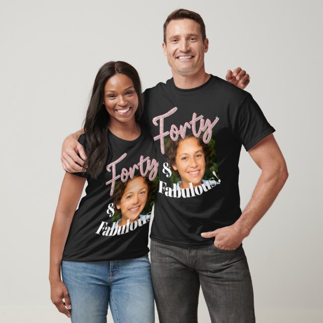 40th birthday forty and fabulous glitter art photo T-Shirt (Unisex)
