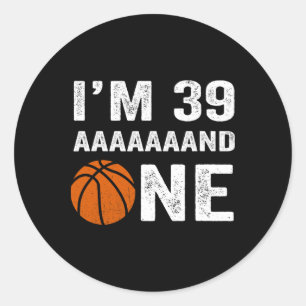 40th Birthday Fun Bysketbyll Birthday Fortieth Classic Round Sticker