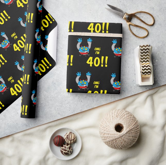 40th Birthday Funny Age Joke Wrapping Paper (Crafts)
