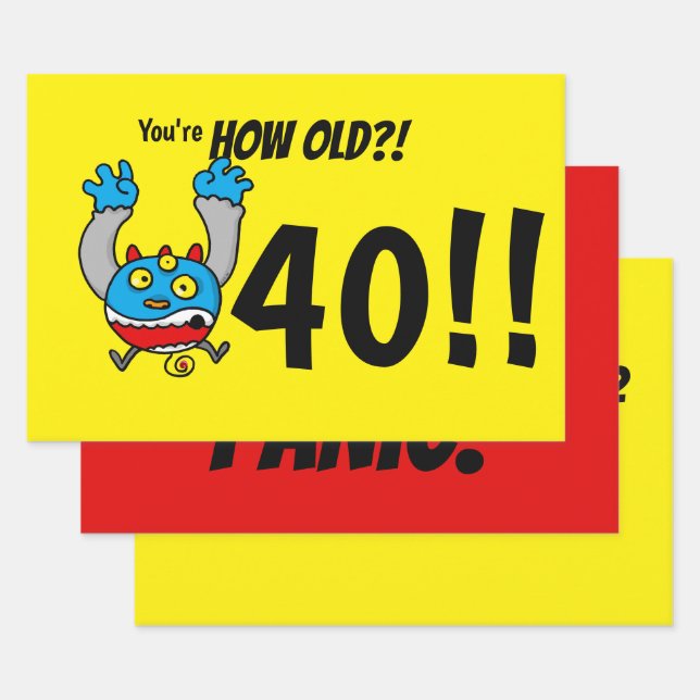 40th Birthday Funny Age Joke Wrapping Paper Sheet (Set)