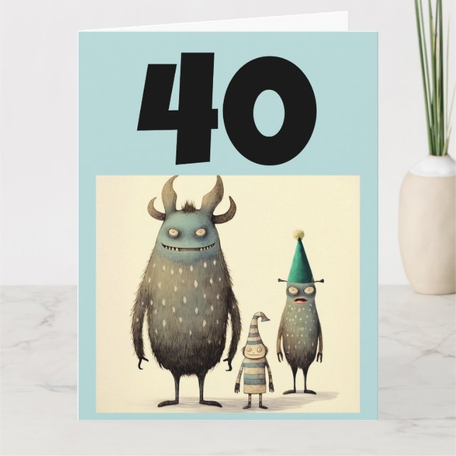 40TH BIRTHDAY FUNNY GREETING CARD (Front)