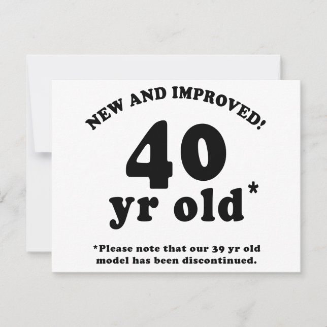 40th Birthday Gag Gifts Card (Front)