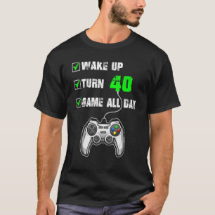 40th Birthday Gamer Level 40 Unlocked Gamer Birthd T-Shirt